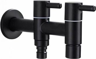 OEM Grifo De Agua Fr&iacute;a De Montaje En Pared, Lavabo Extendido De Acero Inoxidable, Grifo Doble Largo De Agua Fr&iacute;a, Interfaz De Lavadora De 6 Puntos