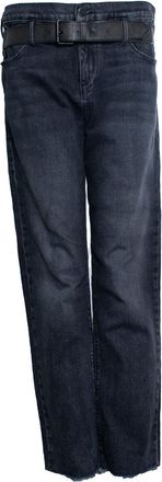 Rta black wide leg jeans with belt