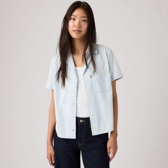 Levi's Bennie Camp Shirt - Womens - XS - Blue
