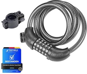 OEM Candado De Cable Para Bicicleta Con Combinaci&oacute;n De 5 D&iacute;gitos, 120 Cm, Negro - Protecci&oacute;n Antirrobo Para Bicicleta, Patinete Y Motocicleta