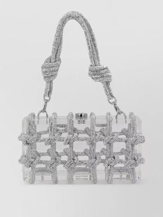Cult Gaia shoulder bag clear body woven design