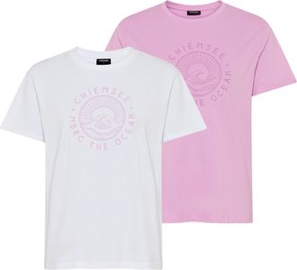 Chiemsee T-Shirt CHIEMSEE, Damen, Gr. XXL, wei&szlig;, Jersey, Obermaterial: 100% Baumwolle, bedruckt, unifarben, figurumspielend h&uuml;ftlang, Rundhals, Shirts T-Shirt,