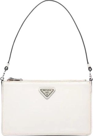 Prada Pre-owned Vintage Schoudertas - Dames - Vintage Schoudertas - Wit - ONE Size - Leer - Vintage