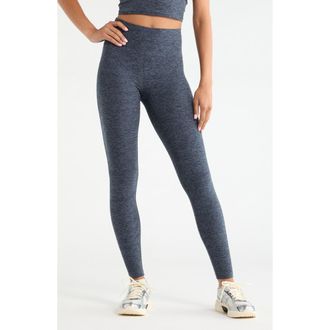 Zella Renew M&eacute;lange High Waist Leggings in Navy Armada Melange at Nordstrom, Size Xx-Large