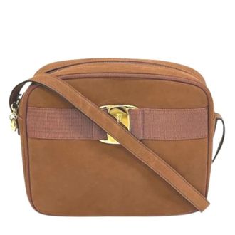 Ferragamo Pre-owned Vara Shoulder Bag - Dames - Pre-owned - Bruin - Maat: ONE Size Su&egrave;de