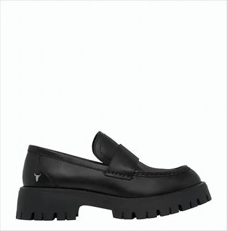 Windsor Smith Black Leather Platform Loafers