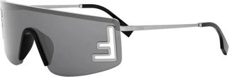 Fendi Sport Shield Zonnebril - unisex - Zonnebrillen - Grijs - ONE Size - Nylon - Accessoires