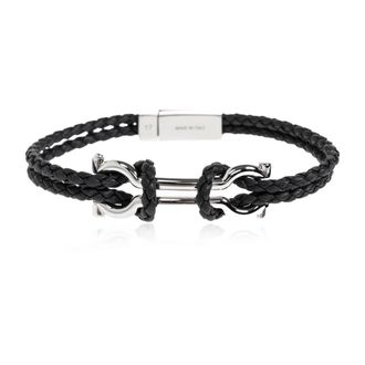 Ferragamo Leren Armband - Heren - Armbanden - Blauw - M - Leer - Accessoires