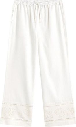 Thinking Mu Mariam Broek - Dames - Wijde Broeken - Wit - L - Katoen - Broeken