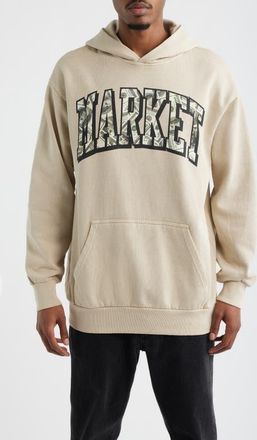 Market Money Arc Oversize Fleece Hoodie in Natural at Nordstrom, Size Xx-Large