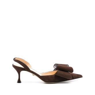 Mach & Mach Le Cadeau Kitten Heel Slingback Pumps - Dames - Pumps - Bruin - 36 EU - Schoenen