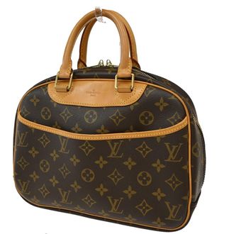 Louis Vuitton Trouville Handbag Monogram Canvas Brown Leather Handbag (Pre-Owned)