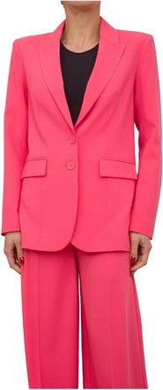 Patrizia Pepe Coral Jasje - Dames - Blazers - Roze - L - Leer - Jassen