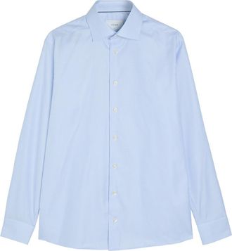 Eton Houndstooth Cotton-twill Shirt - Light Blue - 42 (C16.5 / XL)