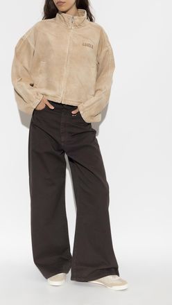 Amiri Denim Jacket With Stand-up Collar, Womens, Beige