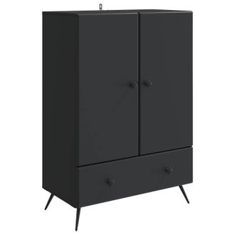 vidaXL Aparador Negro 66 X 34,5 X 95 Cm Madera De Ingenier&iacute;a Vidaxl