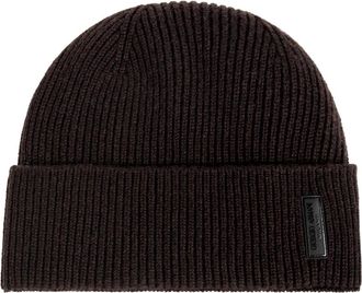 Giorgio Armani Cashmere Beanie - Heren - Hoeden - Bruin - M - Kasjmier - Accessoires