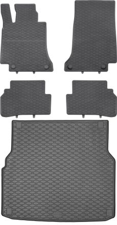 OEM Juego De Alfombrillas De Goma Para Coche Y Alfombrilla Para Maletero Para Mercedes Clase C W205 Familiar (de Octubre De 2014 A Febrero De 2021)