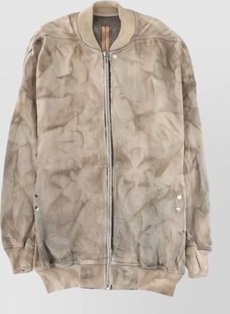 Rick Owens bomber coat tie detail ribbed cuffs hem