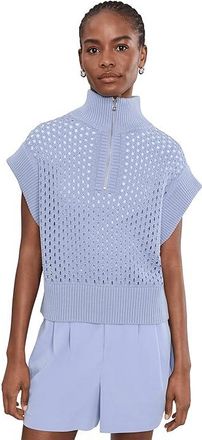 Varley Gaines 1/2 Zip Knit Womens Sweatshirt Thistle Down : XXS, Cotton