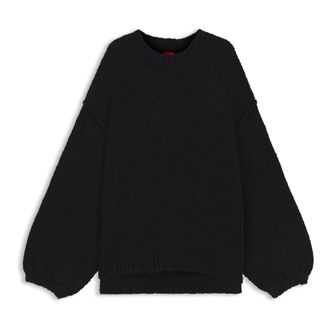 HUGO BOSS Hugo, Round-neck Knitwear, female, Black, Size: S Sagarro Pullover