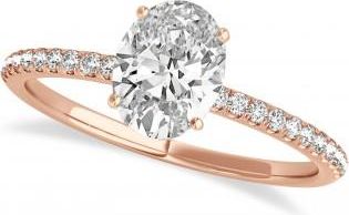 Allurez Lab Grown Diamond Accented Oval Shape Engagement Ring 14k Rose Gold (2.50ct)
