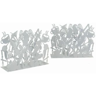 Vacchetti Vacchetti - Portarrevistas De Metal Blanco Para Cubiertos 1-2, 35x12x26 Cm