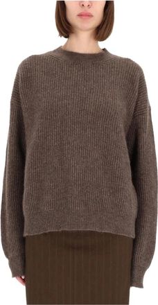 Uma Wang Rondgebreide kleding - Dames - Ronde hals truien - Bruin - M - Truien & Vesten