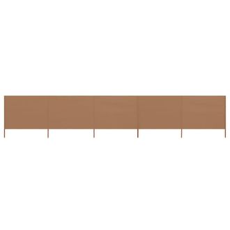 Berkfield Home 5-panel Wind Screen Fabric 600x160 cm Taupe in Beige