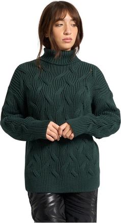 A|X Armani Exchange Groene trui met gevlochten voorkant - Dames - Coltruien - Groen - S - Katoen - Truien & Vesten