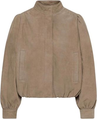 Soaked In Luxury Havena Jas - Dames - Leren en Su&egrave;de Jassen - Beige - XL - Leer - Jassen
