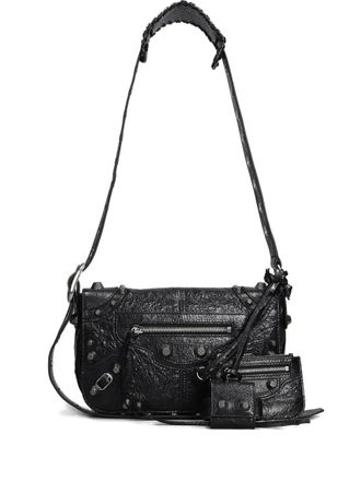 Balenciaga textured leather shoulder bag - women - Cotton/Lamb Skin - OS - Black