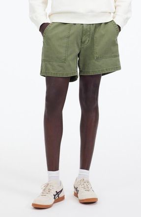 Madewell Fatigue Garment Dyed Cotton Twill Shorts in Palm Tree at Nordstrom, Size 33