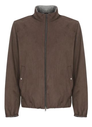 Herno Brown Sede High Neck Bomber Jacket
