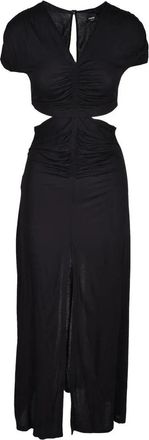 Pinko Black Midi Dress with Keyhole Neckline
