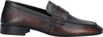 Dries Van Noten Brown Worn-Effect Squared Toe Leather Moccasins