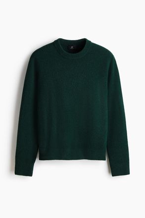 H&M Feinstrickpullover aus Wolle in Regular Fit - Green