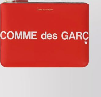 Comme Des Gar&ccedil;ons logo print calfskin coin purse