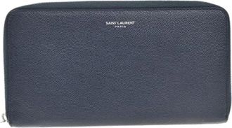 Saint Laurent Pre-owned Wallets, male, Blue, Size: ONE SIZE Pre-owned Classic Zip Around Organizer Wallet