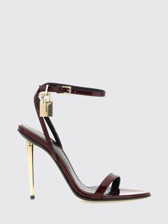 Tom Ford Padlock Patent Leather Stiletto Sandals with Lock Detail