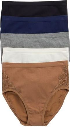Lands End 5-Pack Cotton Comfort Seamless Briefs in Tawny Brown Pack at Nordstrom Rack, Size X-Large