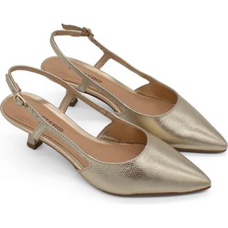 Bottero Botolivia Legacy Pointed Toe Slingback Pump in Dourado at Nordstrom, Size 10