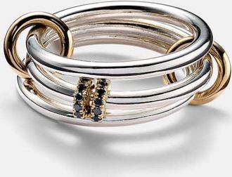 Spinelli Kilcollin Dion SG sterling silver stacked ring with black diamonds