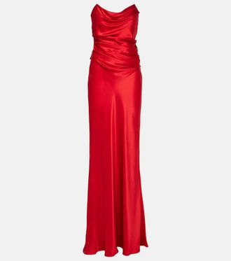 The Sei Draped silk satin corset gown