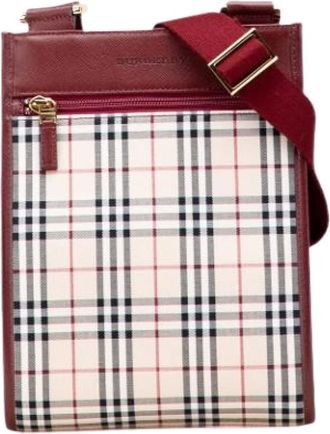 Burberry Pre-owned Cross Body Bags, female, Beige, Size: ONE SIZE Pre-owned Canvas Crossbody Bag
