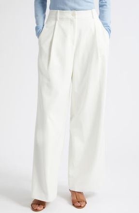 Toccin Solara Pleated Wide Leg Trousers in Optic at Nordstrom, Size 2