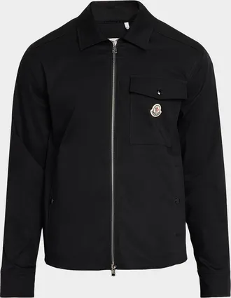 Moncler Men & apos;s Cotton-Blend Gabardine Shirt Jacket