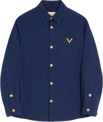 Valentino Garavani Giacca-camicia in cotone - Blu