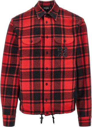 Dsquared2 Overshirt ibrida con coulisse - - Shirts - Uomo - Rosso - L