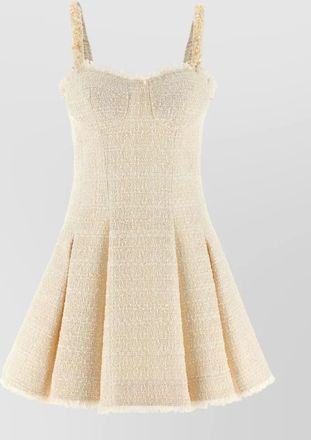 Balmain conchiglie dress pleated skirt sleeveless square neckline
